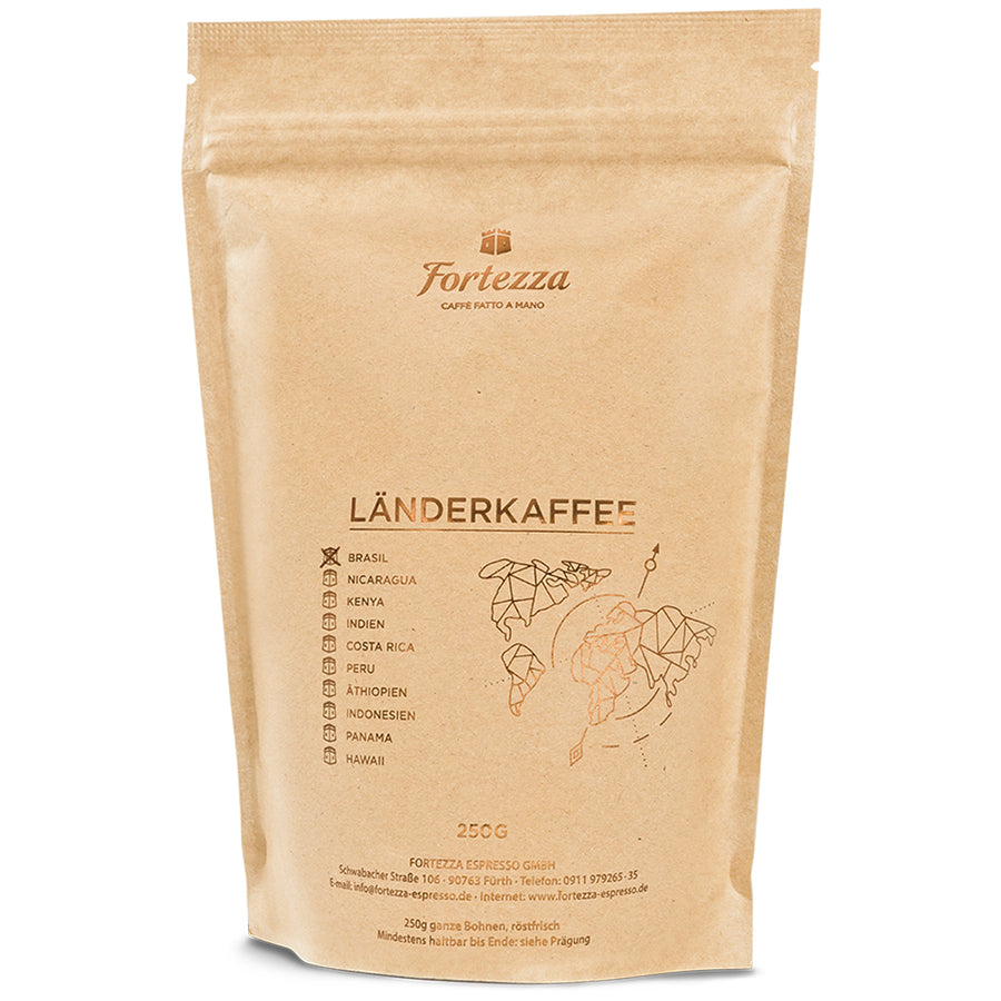 Fortezza Länderkaffee Brasil-Kaffee 250g Ganze Bohne